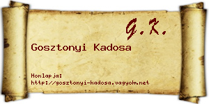 Gosztonyi Kadosa névjegykártya